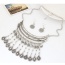 Exaggerate Anti-silver Tassel Pendant Decorated Collar Design
