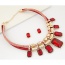 Fashion Red Square Shape Decorated Double Layer Design