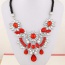 Fashion Red Waterdrop Shape Diamond Decorated Short Weaving Design