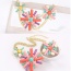 Elegant Multi-color Three Sunflower Shape Pendant Decorated Short Chain Design Alloy Jewelry Sets