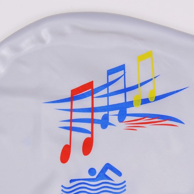 High-quality Silver Color Sheet Music Pattern Swimming Cap Design
