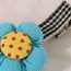 Fashion Blue&yellow Dot Pattern Decorated Flower Design