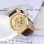 Retro Coffee&gold Color Roman Numerals Decorated Hollow Out Design