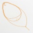 Fashion Gold Color Triangle Shape Decorated Multilayer Design