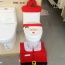 Personalized Red+white Santa Claus Pattern Decorated Simple Design (3pcs)