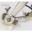 Retro Brown+black Feather Pattern Decorated Weave Tassel Design  Alloy Ladies Watches