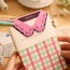 Personality Pink+blue Flower Pattern Decorated Collar Shape Note Paper