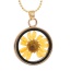 Elegant Yellow Sunflower Pattern Decorated Round Shape Perfume Bottle Pendante Design