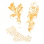Personality Gold Color Flower Pattern Flash Sheet Temporary Hair Sticker