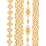 Personality Gold+silver Color Geometric Shape Pattern Flash Sheet Temporary Design