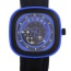 Casual Dark Blue Second Disc Decorated Square Shape Design  Platic Men's Watches