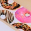 Retro Multicolor Doughnut Pattern Decorated 3d Effect Design