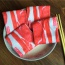 Retro Red+white Meat Pattern Decorated 3d Effect Design