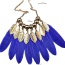Retro Blue Tassel Feather&leaf Pendant Decorated Simple Design