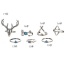 Personality Silver Color Deer Horn Shape Decorated Simple Design(7pcs)