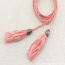 Retro Pink Rope Weave Pure Color Taseel Pendant Design