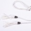 Retro White Rope Weave Pure Color Taseel Pendant Design