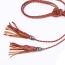 Retro Brown Rope Weave Pure Color Taseel Pendant Design