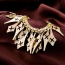 Fashion Gold Color Geometry Shape Decorated Hollow Out Design