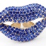 Personality Blue Diamond Decorated Lip Shape Design