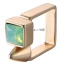 Personality Gold Color+green Diamond Decorated Square Shape Design Alloy Fashion Rings