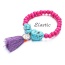 Personality Plum Red Tassel&beads Decorated Simple Design Acrylic Korean Fashion Bracelet