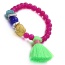 Personality Plum Red+green Tassel Decorated Simple Design Acrylic Fashion Bracelets