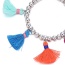 Personality Silver Color Beads Decorated Tassel Design Acrylic Fashion Bracelets