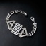 Fashion Silver Color Triangle Gemstone Decorated Hollow Out Design