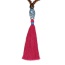Vintage Plum Red Long Tassel Pendant Decorated Ceramic Design Beads Beaded Necklaces