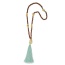 Fashion Green Tassel Pendant Decorated Beads Chain Design Wooden Beaded Necklaces