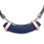 Exaggerate Blue Half-moon-shaped Decorated Short Chain Design Alloy Bib Necklaces