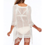 Sexy White Tassel Decorated Knitting Hollow Out Design Bikini Cover Up Smock