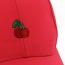 Fashion Red Cherry Embroidered Pattern Decorated Pure Color Design