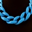 Exaggerate Light Blue Chain Shape Weaving Decorated Pure Color Short Design Acrylic Bib Necklaces
