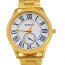 Casual Gold Color Roman Numerals Decorated Round Case Design  Alloy Ladies Watches