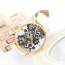 Exquisite White Flower Pattern Decorated Pure Color Design  Pu Ladies Watches