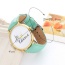 Fashion Khaki Letter Pattern Decorated Simple Design  Pu Ladies Watches