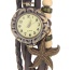 vintage Dark Brown Starfish Shape Decorated Multilayer Design Pu Ladies Watches