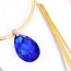 Fashion Sapphire Blue Waterdrop Shape Diamond Decorated Long Tassel Design