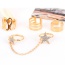 Fashion Gold Color Double Star Decorated Multilayer Design