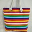 Fashion Multi-color Stripe Pattern Decorated Simple Design Beach Bag