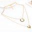 Fashion Gold Color Waterdrop Shape Pendant Decorated Double Layer Design