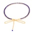 Fashion Purple Beads Decorated Chains Weave Design