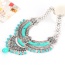 Exaggerate Blue Hollow Out Diamond Decorated Multilayers Design