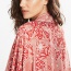 Sexy Red Flower Pattern Decorated Loose Cardigan Design Bikini Cover Up Smock
