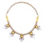 Fashion Gold Color Triangle Diamond Decorated Simple Design Alloy Bib Necklaces