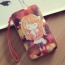 Fashion Red Cartoon Girl Pattern Decorated Square Shape Design Pu Wallet