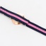 Elegant Pink Color Matching Decorated Round Case Design Fabric Ladies Watches
