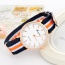 Elegant Orange Color Matching Decorated Round Case Design Fabric Ladies Watches